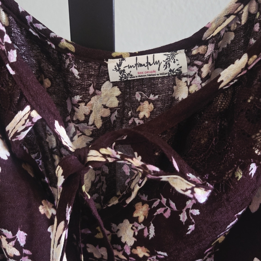 Free People Floral Bodysuit in Brown and Cream - Picture 4 of 6